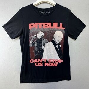 Pitbull "Can't Stop Us Now" 2022 Tour T-Shirt Men's Medium Black Graphic Tee